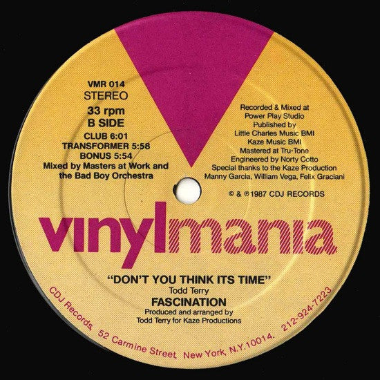Fascination : Don't You Think It's Time (12")