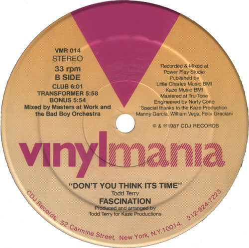 Fascination : Don't You Think It's Time (12")