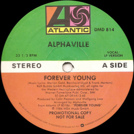 Alphaville : Forever Young (12", Promo)