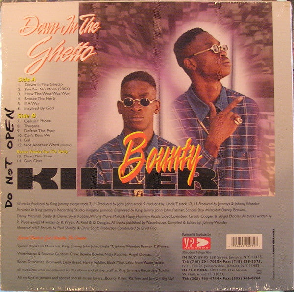 Bounty Killer : Down In The Ghetto (LP, Album)
