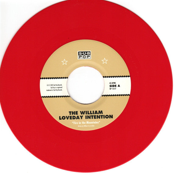 The William Loveday Intention : Fire In The Mountains c/w Dark Motive (7", Single, Club, Ltd, Red)