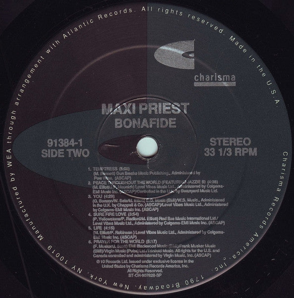 Maxi Priest : Bonafide (LP, Album)