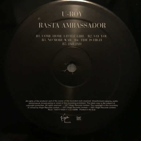 U-Roy : Rasta Ambassador (LP, Album, RE)