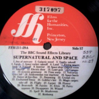 Unknown Artist : The BBC Sound Effects Library - Supernatural And Space (LP)