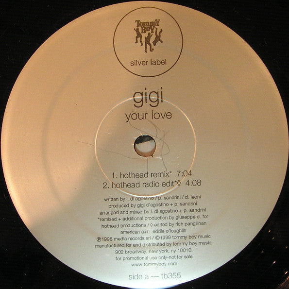 Gigi* : Your Love (12", Promo)