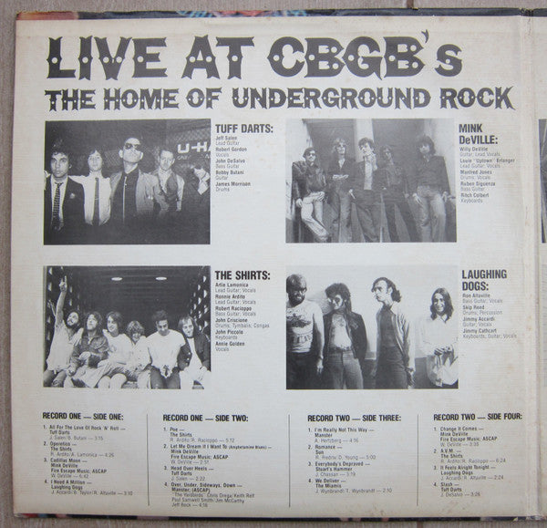Various : Live At CBGB's - The Home Of Underground Rock (2xLP, Album)