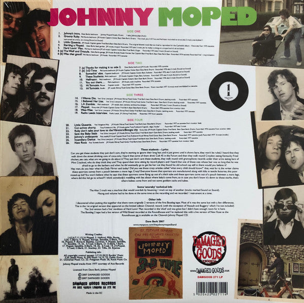 Johnny Moped : The Johnny Moped Bootleg Tapes Volumes I And II (2xLP, Comp, Yel)