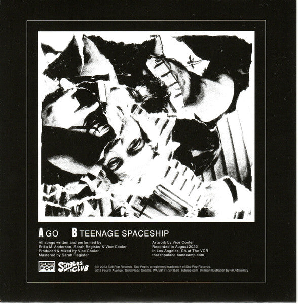 Thrash Palace : Go b/w Teenage Spaceship (7", Club, Ltd, Whi)