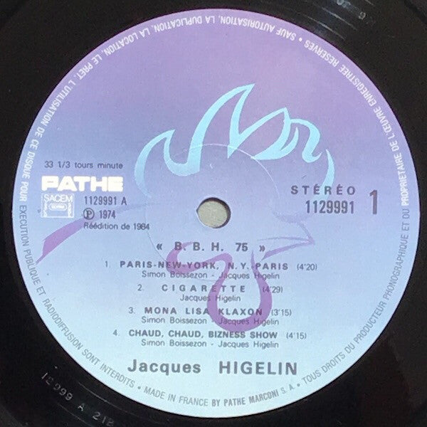 Higelin* : BBH 75 (LP, Album, RE)