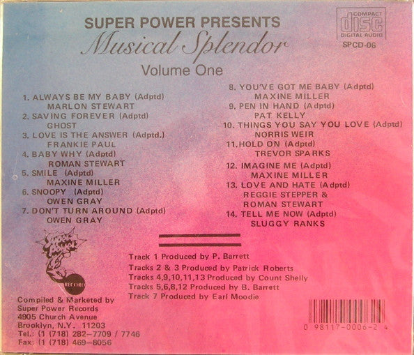 Various : Musical Splendor Vol.1 (CD, Comp)