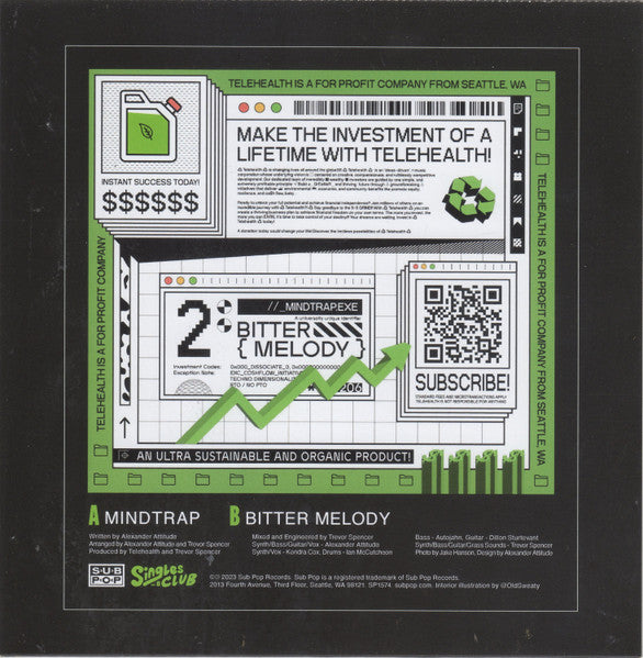 Telehealth : Mindtrap / Bitter Melody (7", Single, Ltd, Gre)