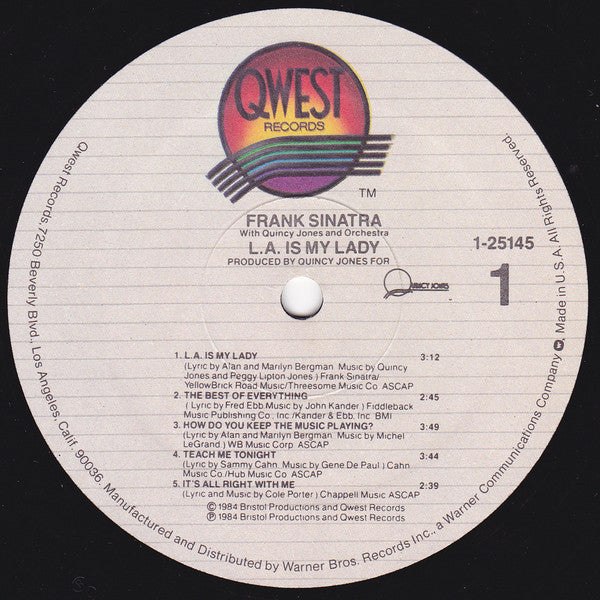 Frank Sinatra With Quincy Jones And His Orchestra : L.A. Is My Lady (LP, Album, Spe)