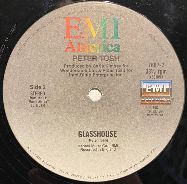 Peter Tosh : Johnny B. Goode B/W Glasshouse (12", Single)