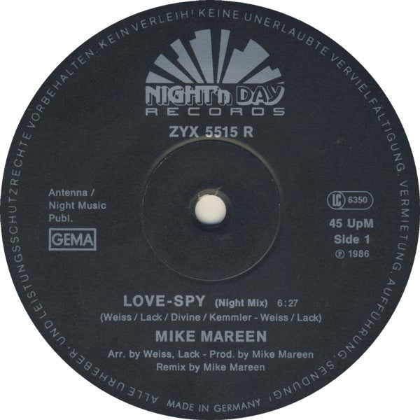 Mike Mareen : Love-Spy (Night Mix) (12", Maxi, M/Print)