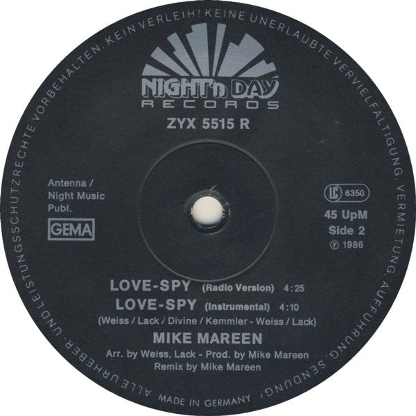 Mike Mareen : Love-Spy (Night Mix) (12", Maxi, M/Print)