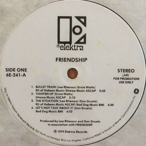 Friendship (3) : Friendship (LP, Album, Promo, AR )