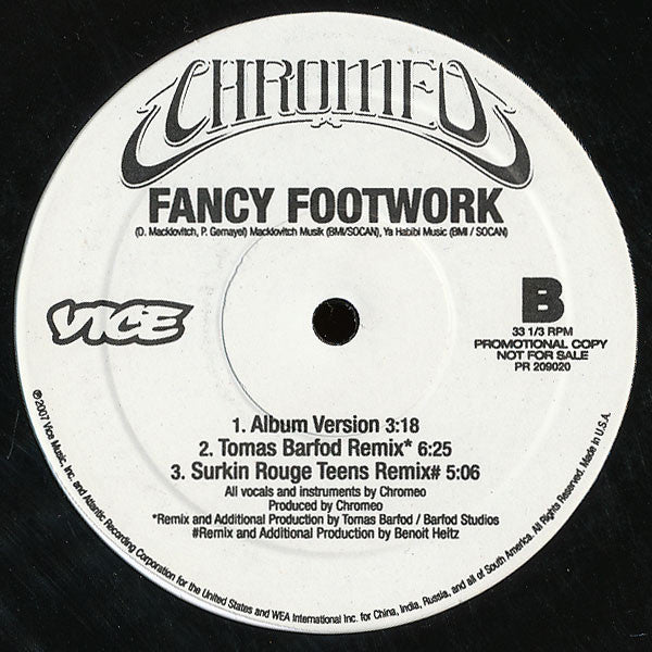 Chromeo : Tenderoni / Fancy Footwork (12", Promo)