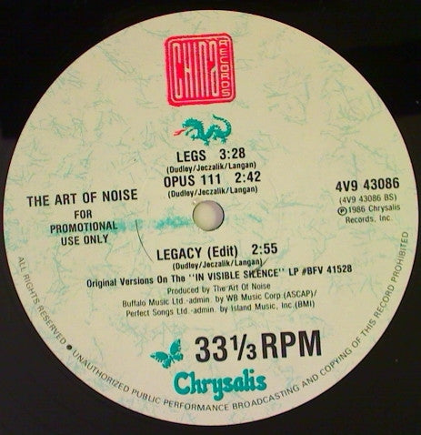 The Art Of Noise : Legacy (12", Single, Promo)