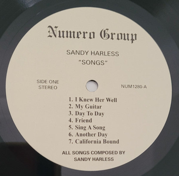 Sandy Harless : Songs (LP, Album, RE)