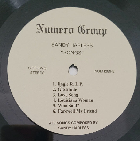 Sandy Harless : Songs (LP, Album, RE)