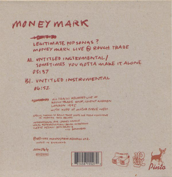 Money Mark : Legitimate Pop Songs? (Money Mark Live @ Rough Trade) (7", Single, Ltd)