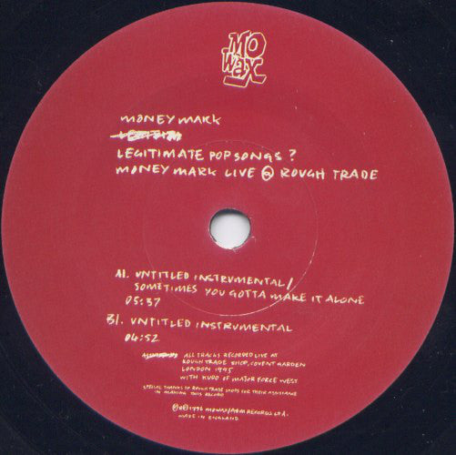 Money Mark : Legitimate Pop Songs? (Money Mark Live @ Rough Trade) (7", Single, Ltd)