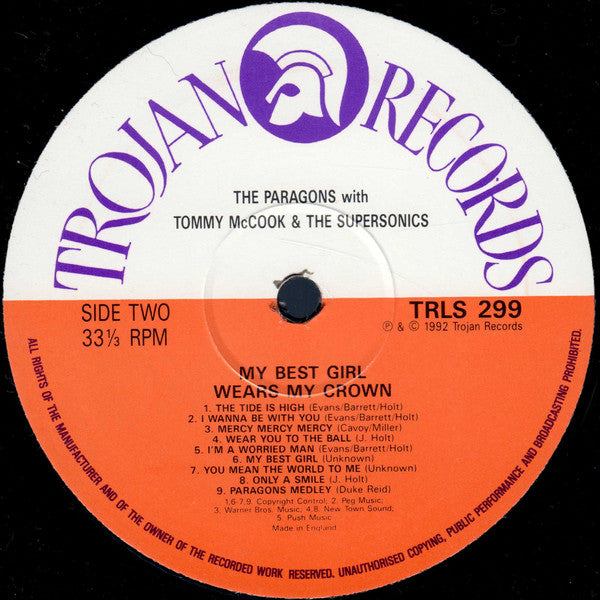 The Paragons With Tommy McCook & The Supersonics : My Best Girl Wears My Crown (Rock Steady 1966-1968) (LP, Comp)