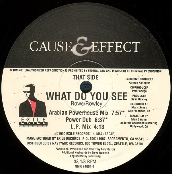 Cause & Effect : What Do You See (12")