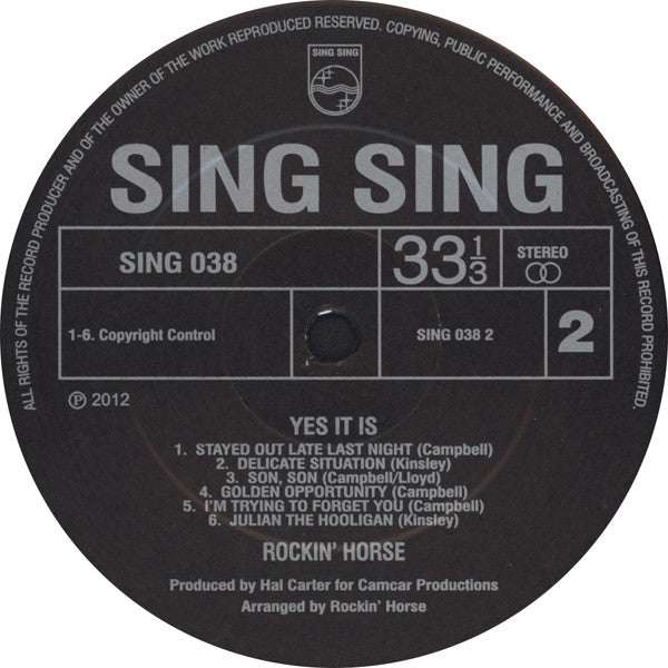Rockin' Horse (3) : Yes It Is (LP, Album, RE)