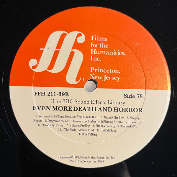Unknown Artist : The BBC Sound Effects Library - Even More Death And Horror (LP)