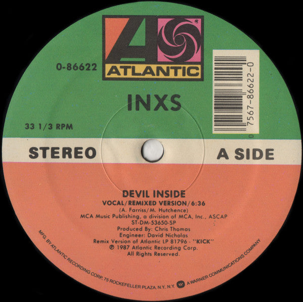 INXS : Devil Inside (Re-Mix Version) (12", Single)