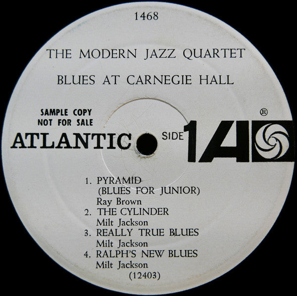 The Modern Jazz Quartet : Blues At Carnegie Hall (LP, Album, Mono, Promo, Gat)