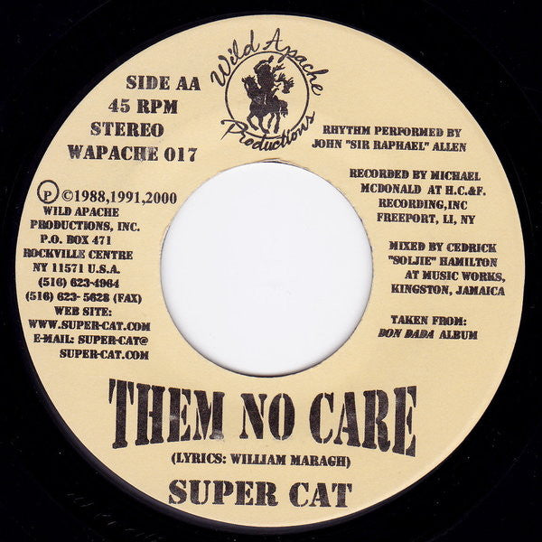 Super Cat (2) : Jah Run Things / Them No Care (7")
