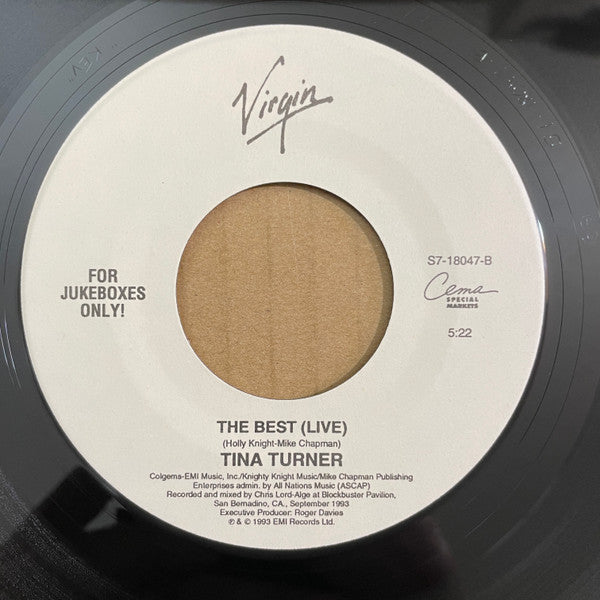 Tina Turner : Proud Mary (Edit Live Version) (7", Jukebox)