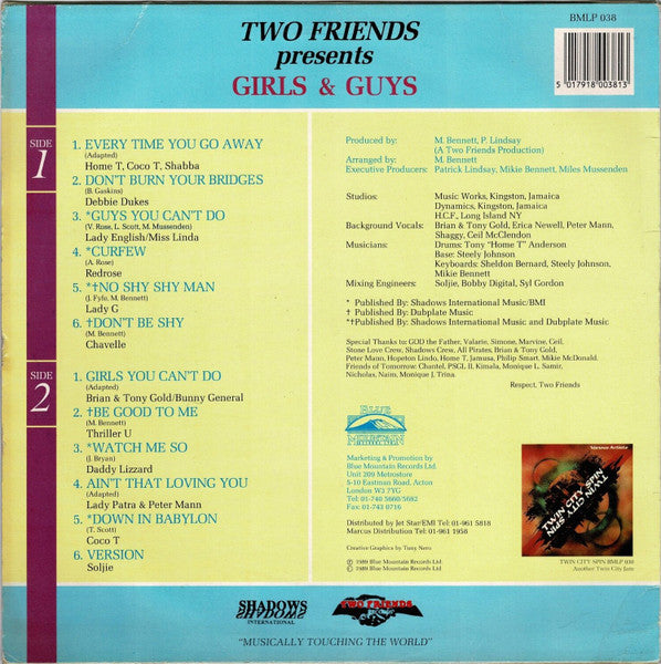 Various : Two Friends Presents Girls & Guys (LP, Comp)