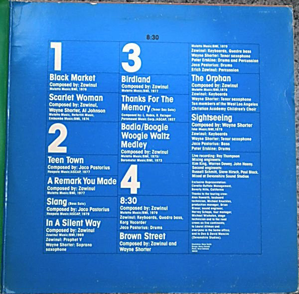 Weather Report : 8:30 (2xLP, Album, Promo)