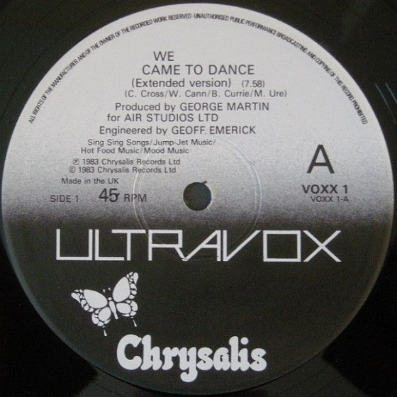 Ultravox : We Came To Dance (12", Single, Bla)