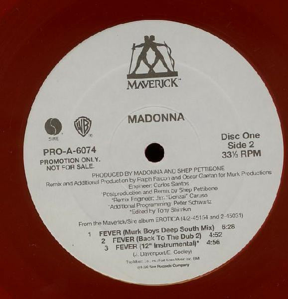 Madonna : Fever (2x12", Ltd, Promo, Red)