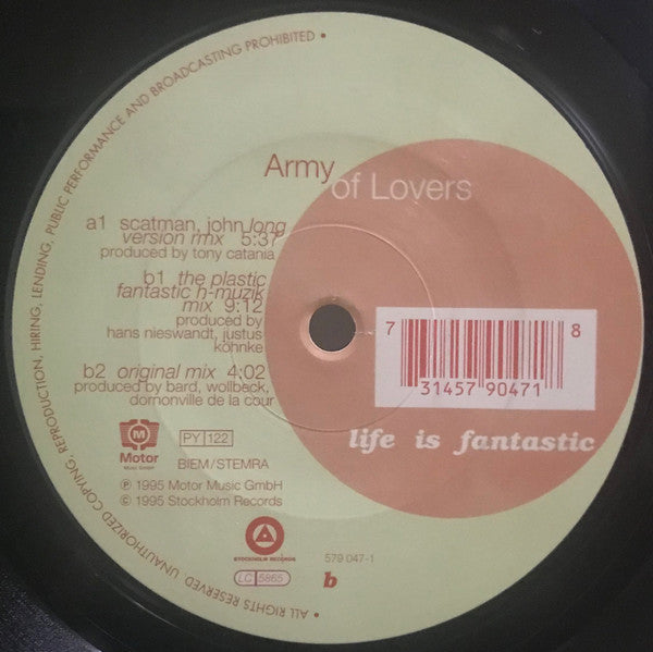 Army Of Lovers : Life Is Fantastic (12", Maxi)