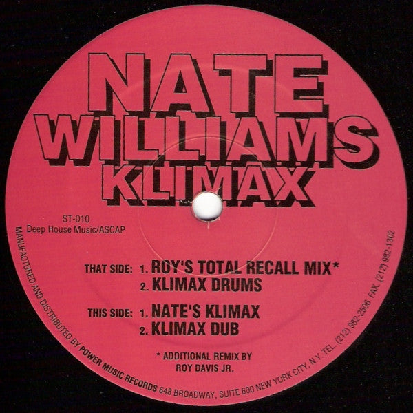 Nate Williams : Klimax (12")