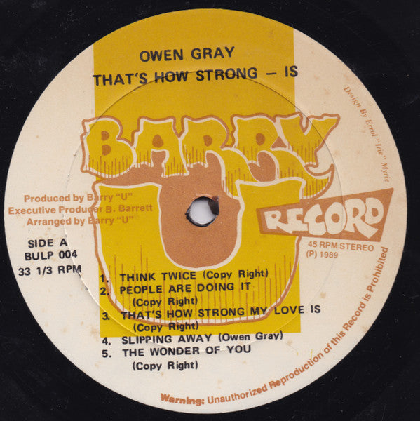 Owen Gray : That's How Strong Is (LP, Album)