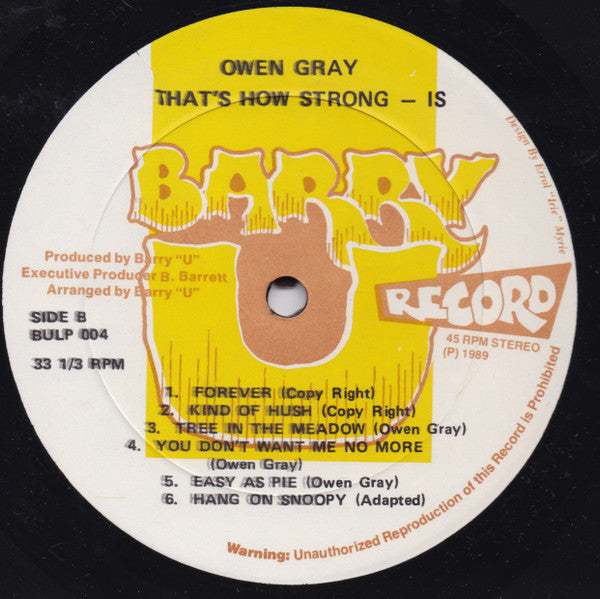 Owen Gray : That's How Strong Is (LP, Album)