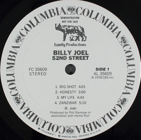 Billy Joel : 52nd Street (LP, Album, Promo, Pit)