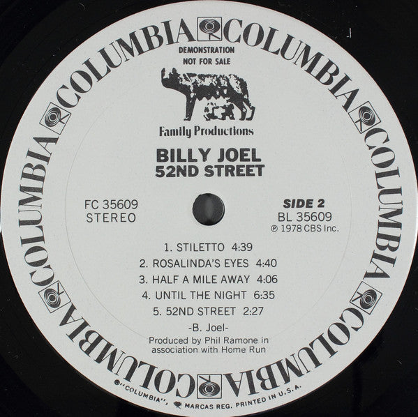 Billy Joel : 52nd Street (LP, Album, Promo, Pit)
