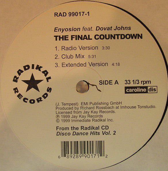 Enyosion : The Final Countdown (12")