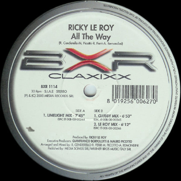 Ricky Le Roy : All The Way (12")