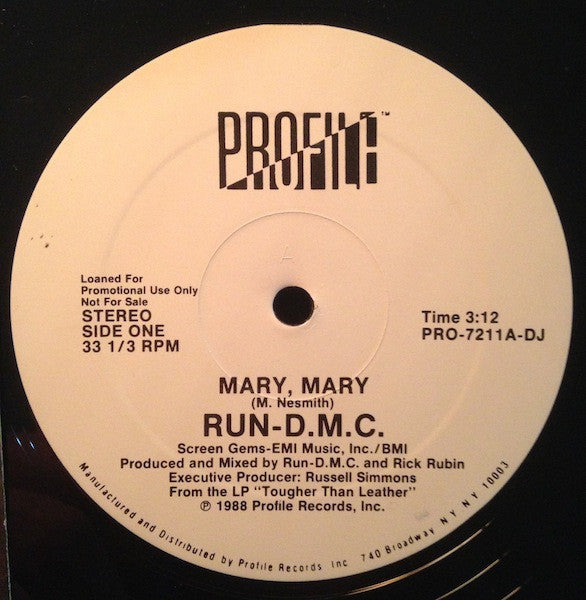 Run-DMC : Mary Mary (12", Promo)