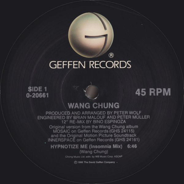 Wang Chung : Hypnotize Me (12", Maxi,  Al)