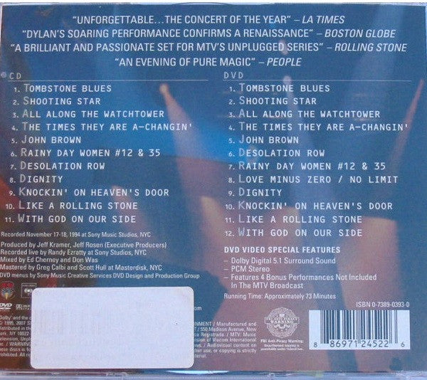 Bob Dylan : MTV Unplugged (CD, Album, RE + DVD)