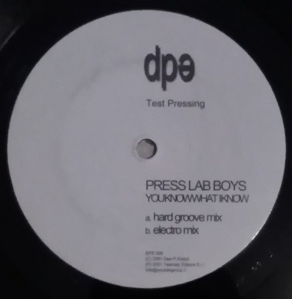 Press Lab Boys* : You Know What I Know (12", TP)